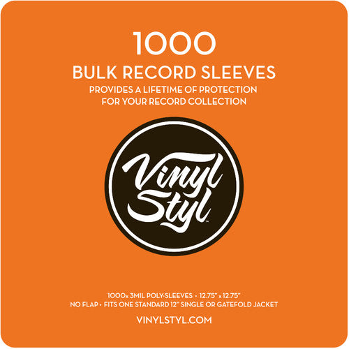 Vinyl Styl Vsp007 12in LP Outer Sleeves 1000Ct Clr - Vinyl Styl® VS-P-007 12 Inch Outer Record Sleeves - Open Top - 1000 Count Bulk PK (Clear)