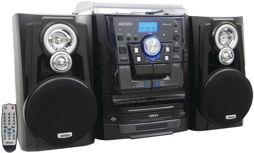 Jensen Jmc1250 Bt Tt Music Ent Sys CD Cas Am/Fm Bk - Jensen JMC-1250 Bluetooth Turntable/CD/Cassette/Radio Music Entertainment System (Black)