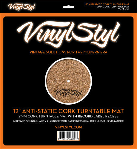 Vinyl Styl Vsm001 12 Inch Cork Turntable Mat - Vinyl Styl® VS-M-001 12 Inch Anti Static Cork Turntable Mat - Less Vibration - No Slip