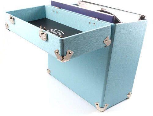Gpo Swb18Blu 12 in Vinyl Record Case Blue - GPO Retro SWB18BLU 12" Vinyl Record Case 35 Count Capacity with Removable Lid - Blue