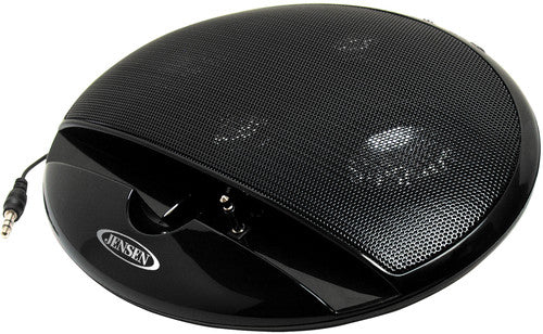 Jensen Smps125 Portable Spkr W/Aux Cable Black - Jensen SMPS-125 Portable Stereo Speaker - Phone/Tablet Stand - Aux Input (Black)