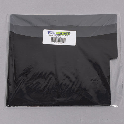 Bu Dlpp40K5Pk LP Divider Cards 040Mil Poly 5Pk Blk - Bags Unlimited DLPP40K5PK - 12 Inch LP Divider Cards - 40 Guage - 5 Pack (Black)
