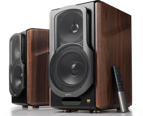 Edifier 4004995 S2000Mkiii Bt 5.0 Shelf Spkrs Brn - Edifier S2000MKIII Bluetooth 5.0 Wireless Bookshelf Speakers - 130 Watts (Brown)