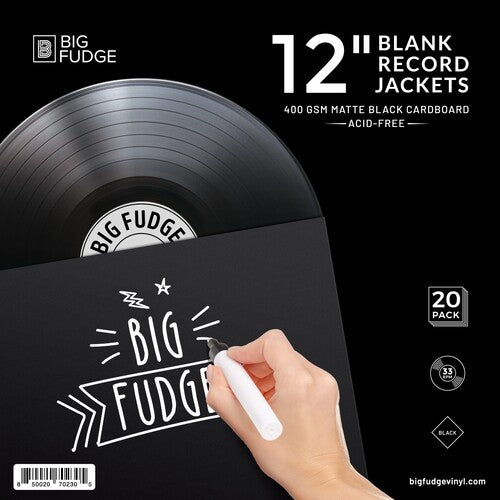 Big Fudge Bfrj-B-12X20Us 12in Blank Jackets 20P Bk - Big Fudge BFRJ-B-12x20US 12-inch Vinyl LP Record Blank Jackets 20 Pack Matte Black