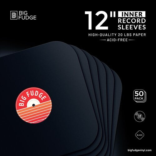 Big Fudge Bfis-B12X50Us 12in LP Rnd Crn Is 50P Bk - Big Fudge BFIS-B12x50US 12-inch Vinyl LP Record Round Corner Inner Sleeves 50 Pack Black