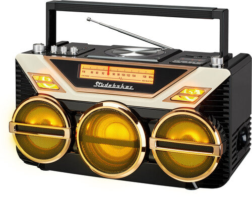 Studebaker Sb2165B Avanti Bt Boombox CD/Am/Fm Blk - Studebaker SB2165B Avanti Bluetooth Boombox CD/AM-FM Radio/15W Subwoofer (Black)