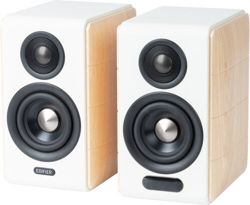 Edifier S880Dbmkii Bt Hi-Res 2.0 Bkshlf Spkrs Wht - Edifier S880DBMKII Bluetooth Hi-Res 2.0 Bookshelf Speakers - 88 Watts (White/Tan)