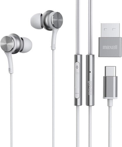 Maxell USBC-WHT Fusion X USB-C Wired Earbud with Mic White