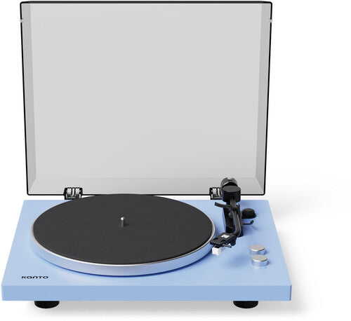 Kanto OBI3G2VMU Obi3 Gen2 Bluetooth Turntable - Belt Drive - Semi Automatic - Matte Ice Blue
